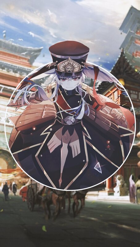 Anime Character in Uniform — Purple, Dramatic, Afternoon