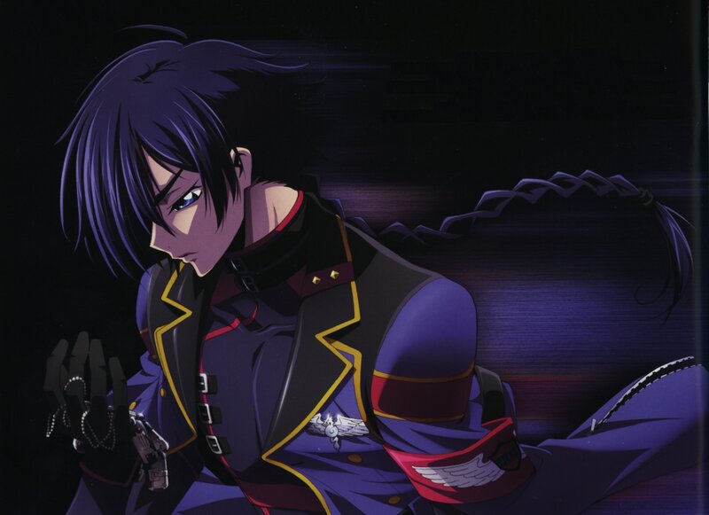 Anime Character in Uniform — Purple, Dramatic, Night