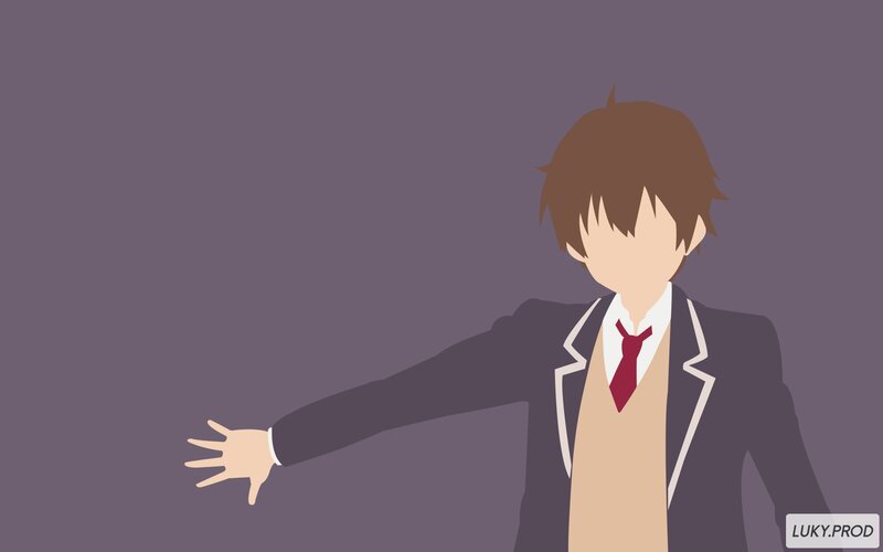 Anime Character in Uniform — Purple, Neutral, Vector Art