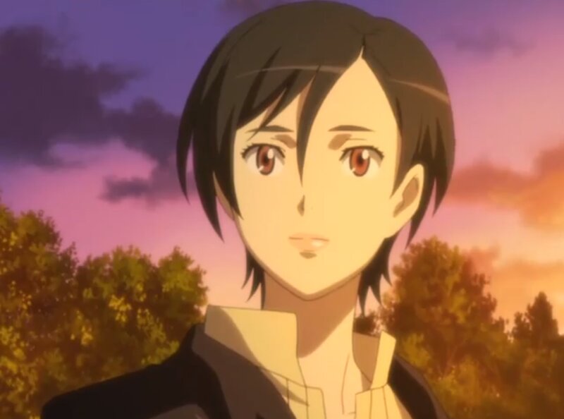 Anime Character in Uniform — Purple, Serene