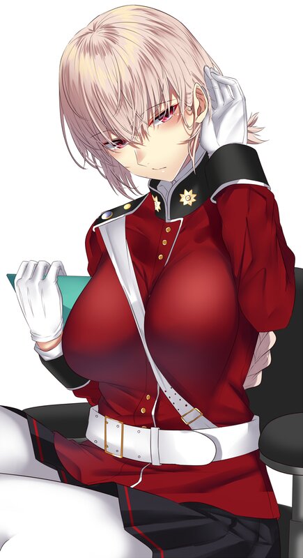 Anime Character in Uniform — Red, Calm
