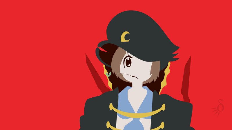 Anime Character in Uniform — Red, Dramatic, Digital Art