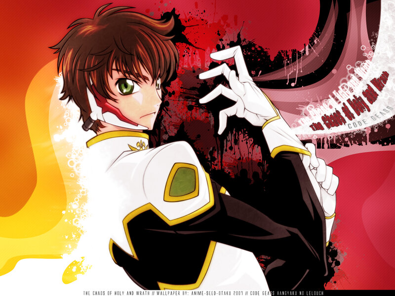 Anime Character in Uniform — Red, Dramatic, Green Eyes