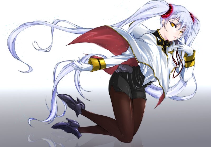 Anime Character in Uniform — White, Dramatic