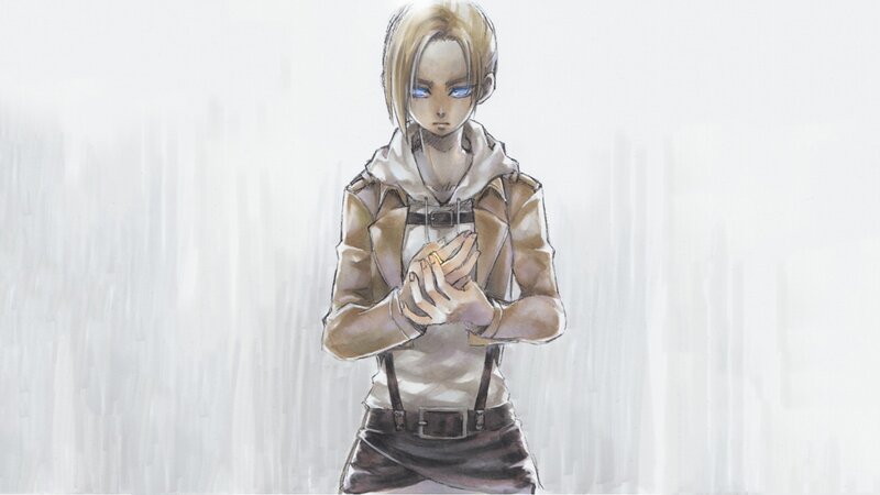 Anime Character in Uniform — White, Somber