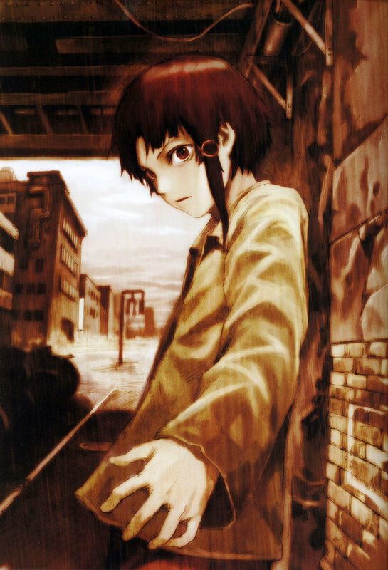 anime character in urban alley