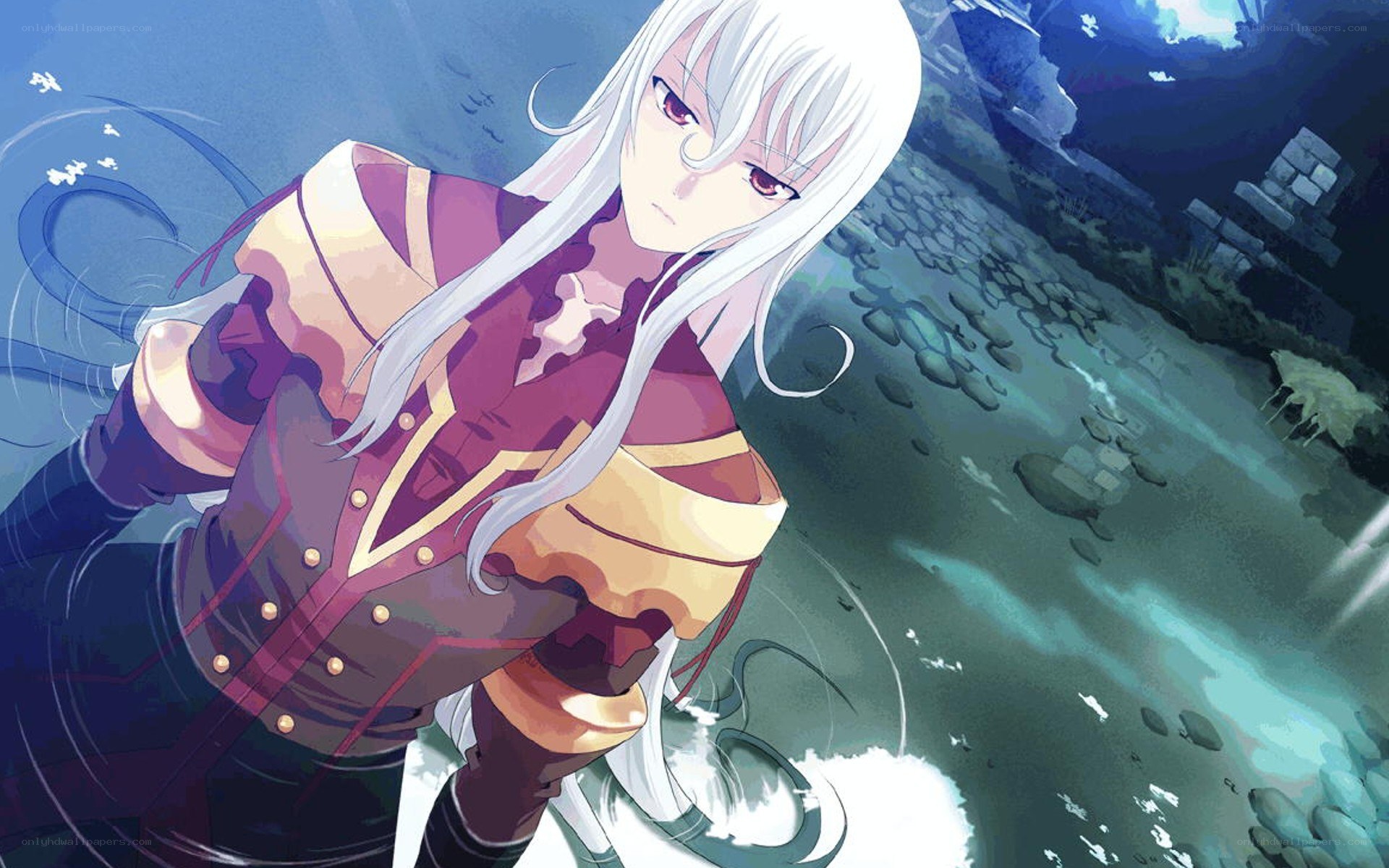 anime character in water