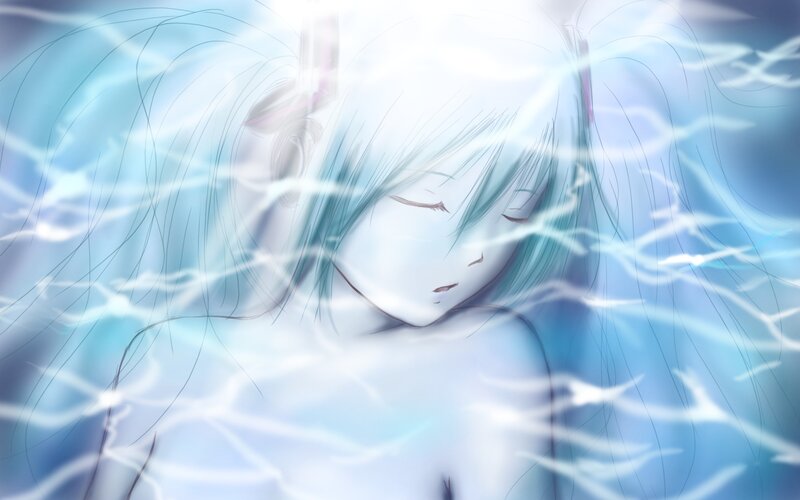 anime character in water