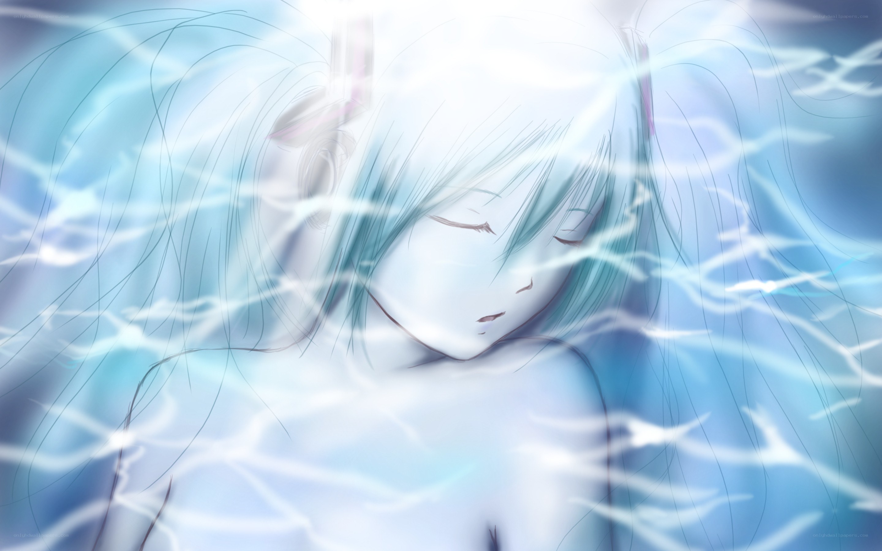 anime character in water