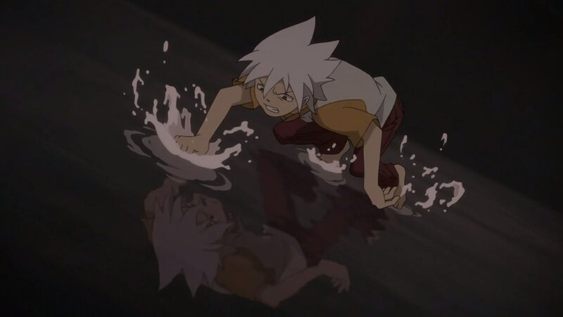 Anime Character in Water — Black