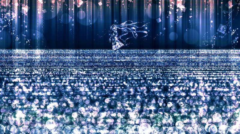 Anime Character in Water — Blue, Dreamy