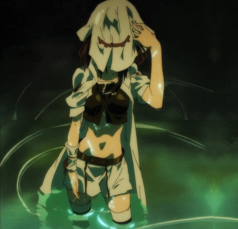 Anime Character in Water — Green