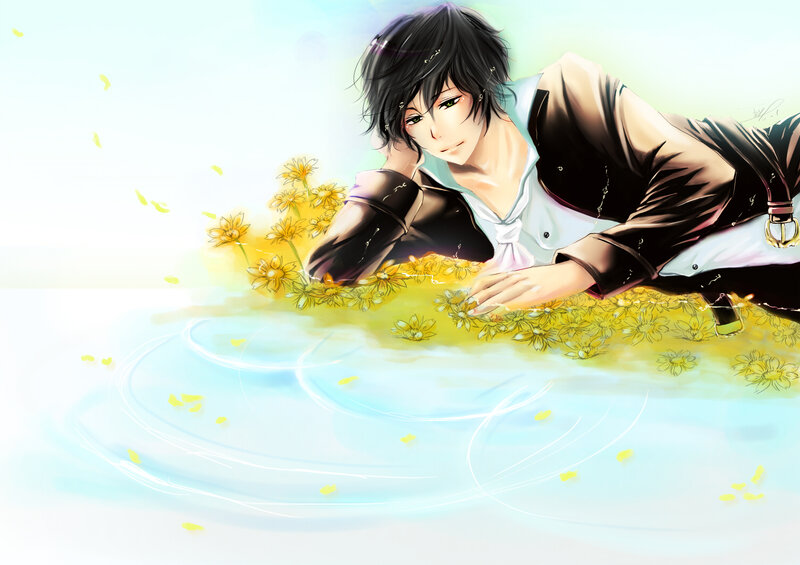 Anime Character in Water — Yellow