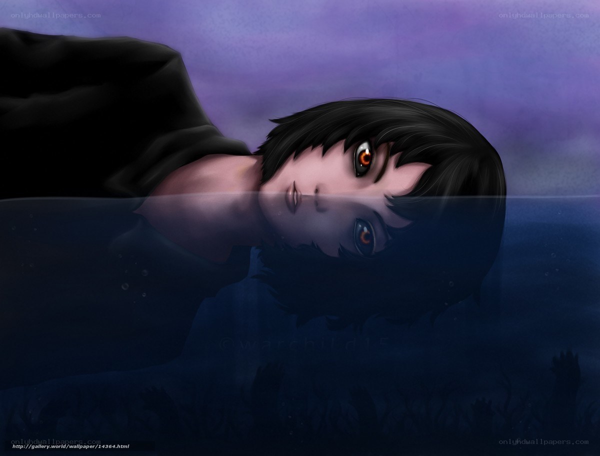 anime character in water