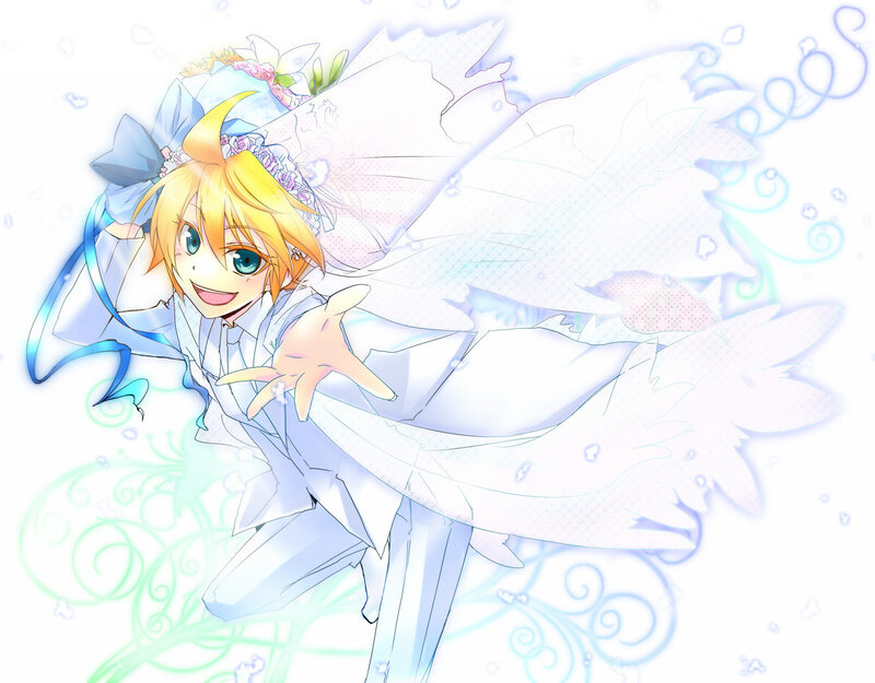 anime character in wedding dress
