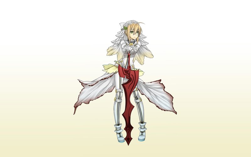 anime character in wedding dress