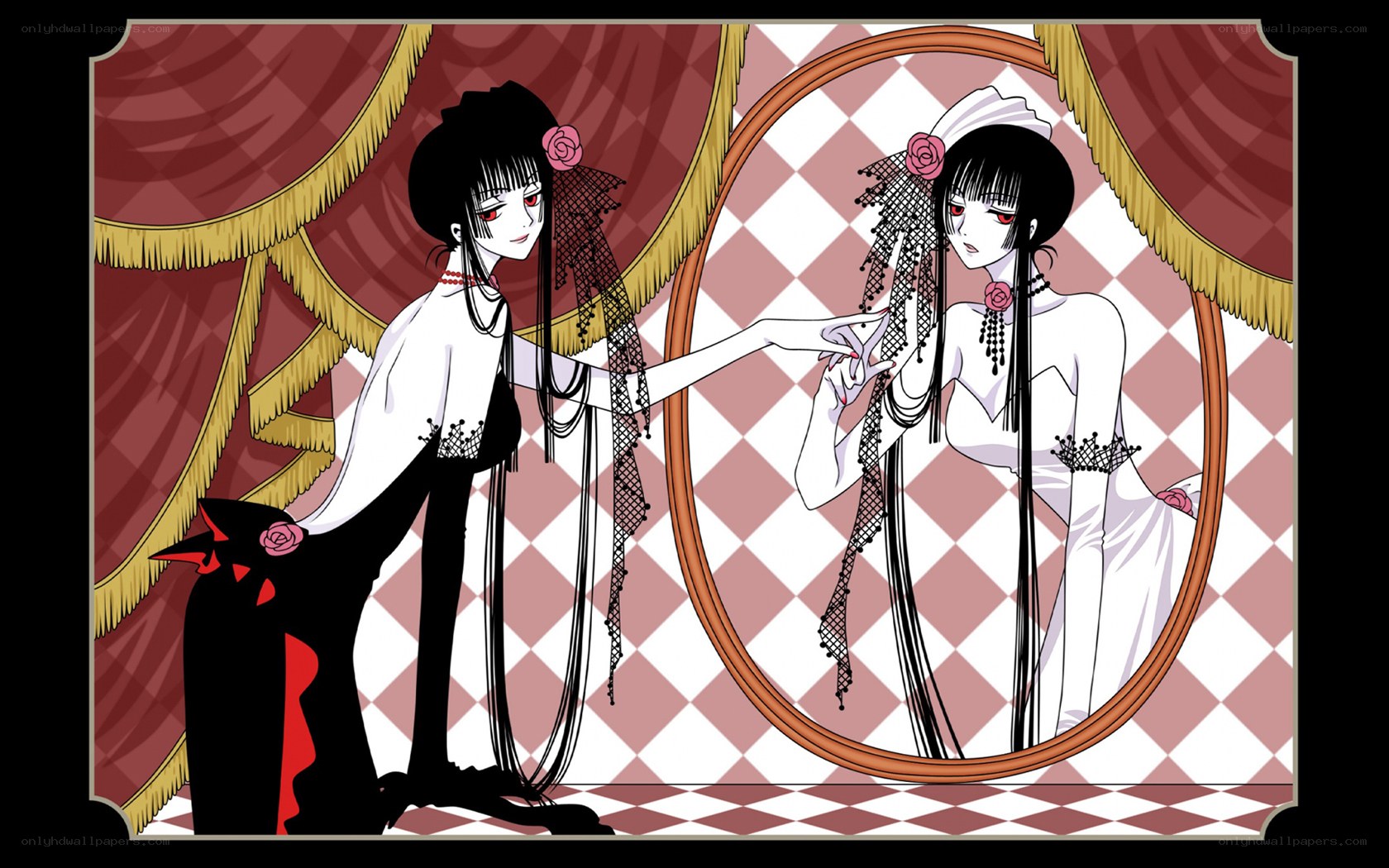 anime character in wedding dress