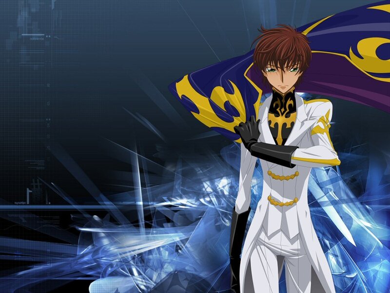 anime character in white and gold suit