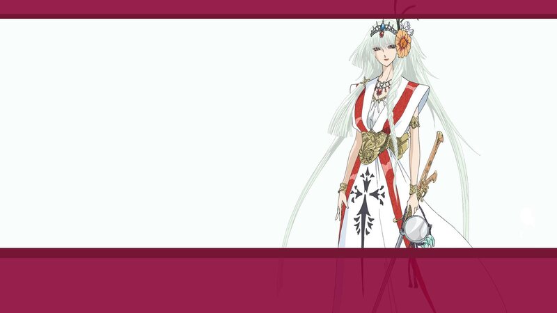 anime character in white and red dress