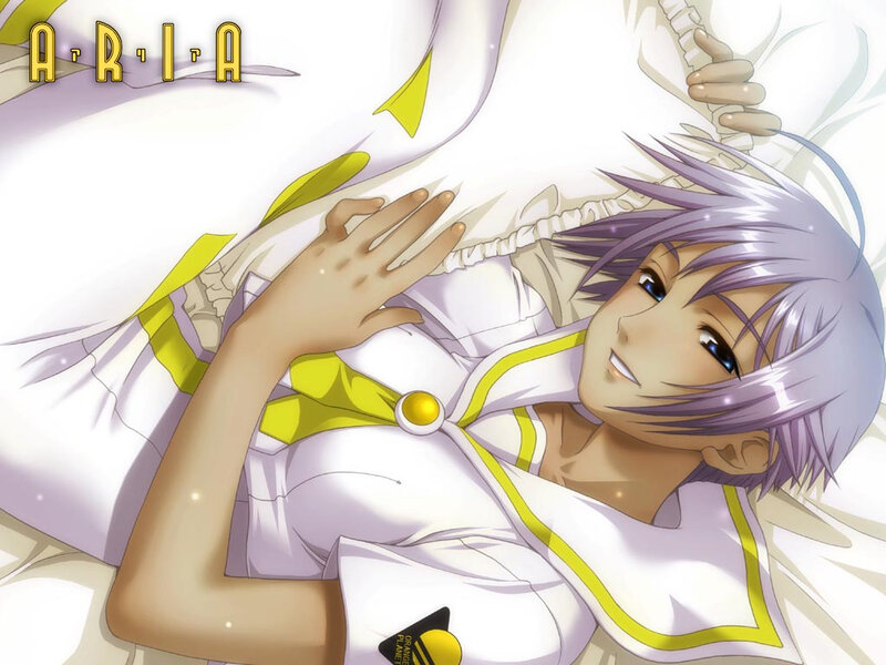 Anime character in white and yellow uniform