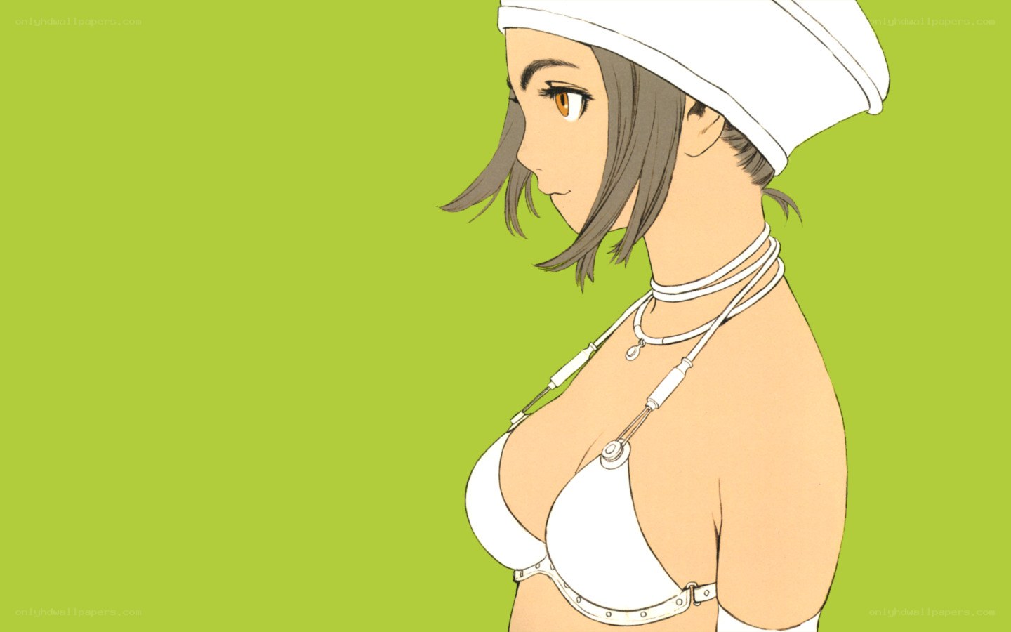 anime character in white bikini