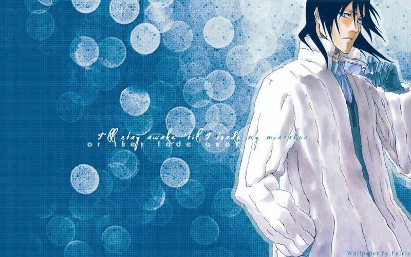 Anime Character in White Coat — Blue, Dramatic, Manga