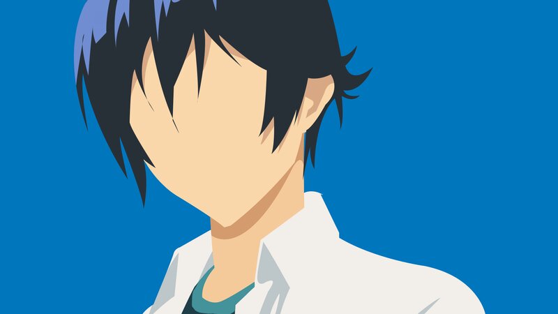 Anime Character in White Coat — Blue, Neutral