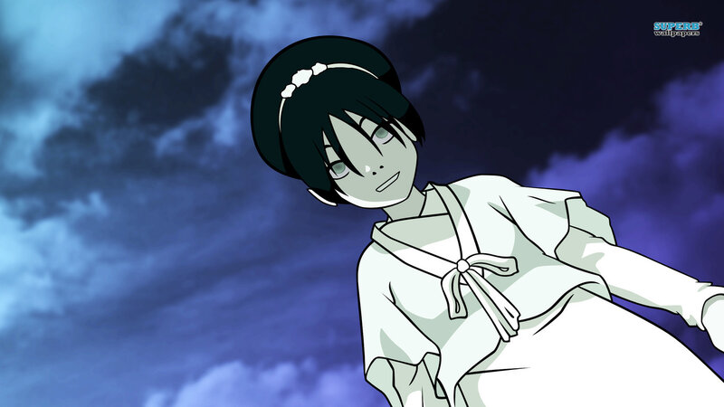 Anime Character in White Dress — Blue, Dramatic