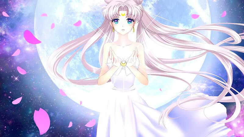 Anime Character in White Dress — Serene, Night, Digital Art
