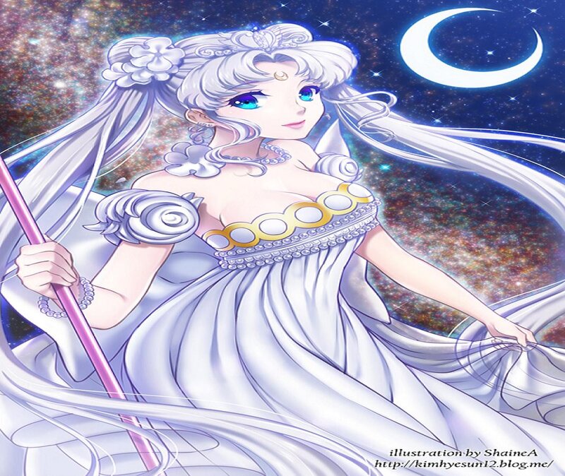 Anime Character in White Dress — Serene, Night