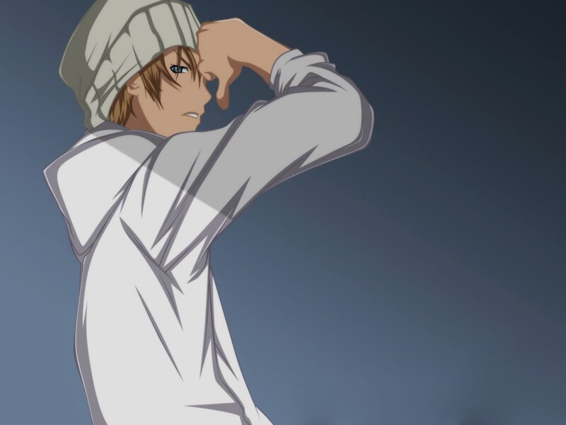 Anime Character in White Hoodie — Serious