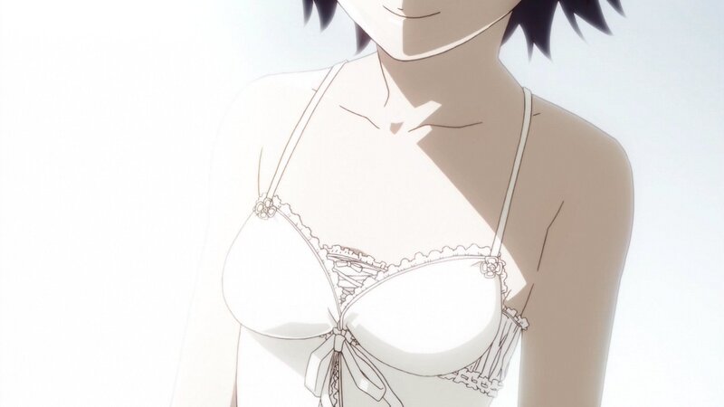 anime character in white lingerie