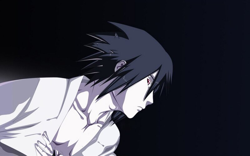 Anime Character in White Robe — Black, Dramatic, Night, White Robe