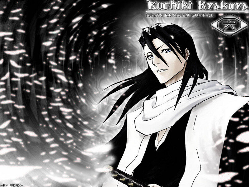 Anime Character in White Robe — Black, Dramatic