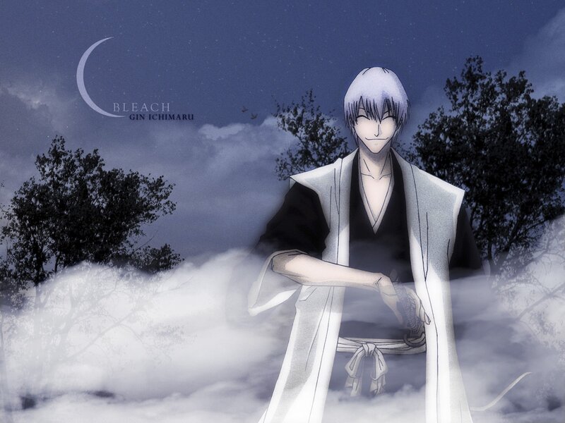 Anime Character in White Robe — Blue, Dramatic, Night, Manga