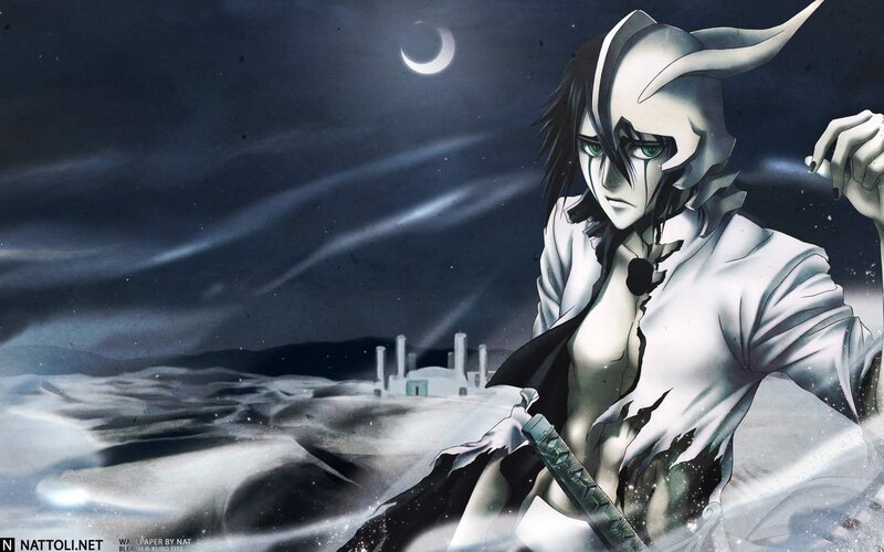 Anime Character in White Robe — Dramatic, Night, Manga