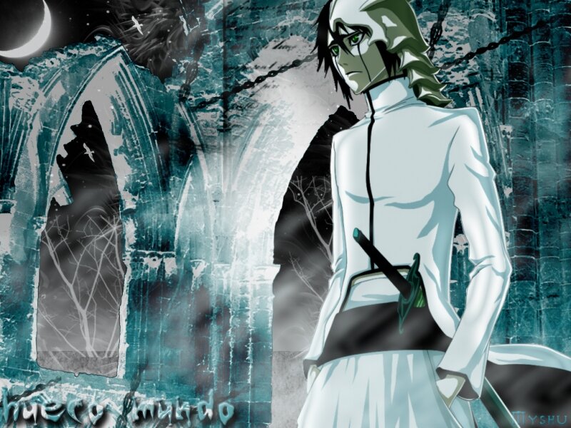 Anime Character in White Robe — Dramatic, Night, Sword