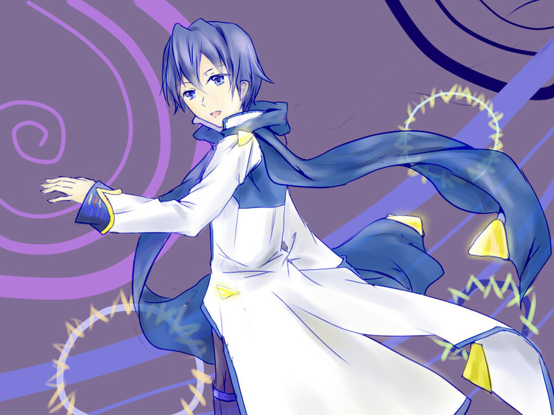Anime Character in White Robe — Purple, Dramatic