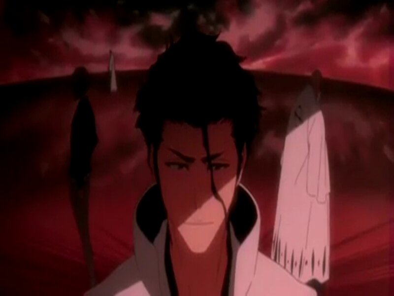 Anime Character in White Robe — Red, Dramatic
