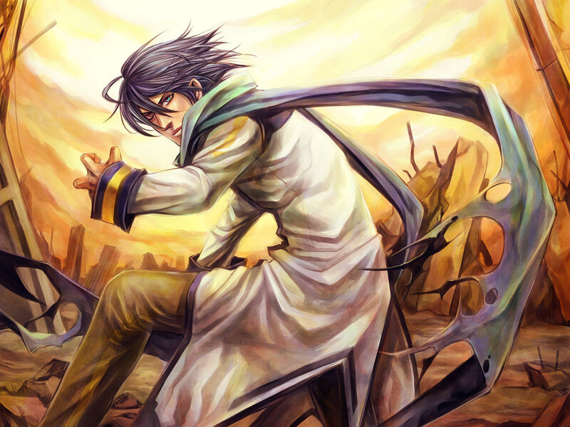 Anime Character in White Robe — Yellow