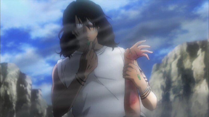 Anime Character in White Shirt — Blue, Dramatic