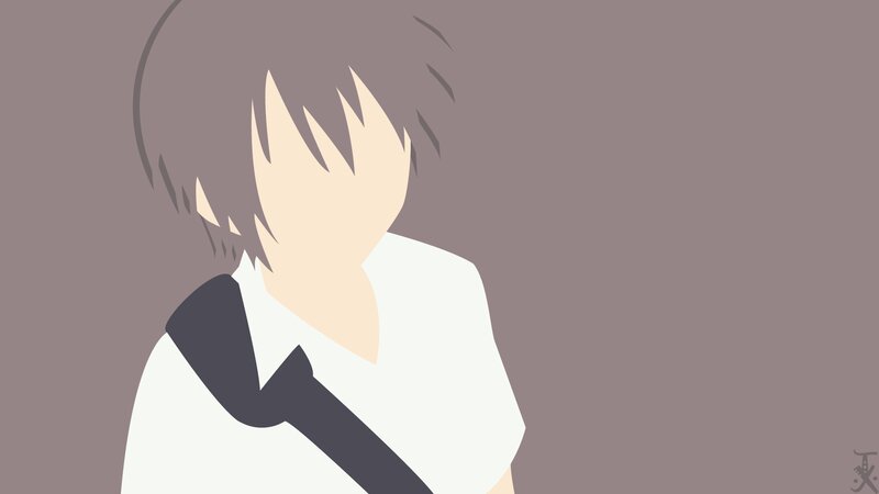 Anime Character in White Shirt — Gray, Neutral