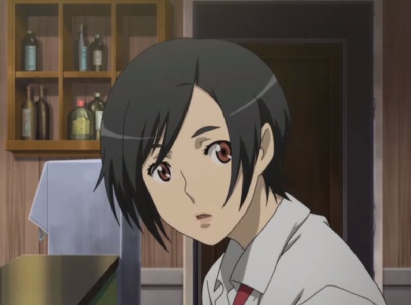Anime Character in White Shirt — Gray
