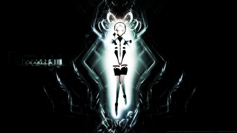 Anime Character in White Suit — Black, Dramatic, Digital Art