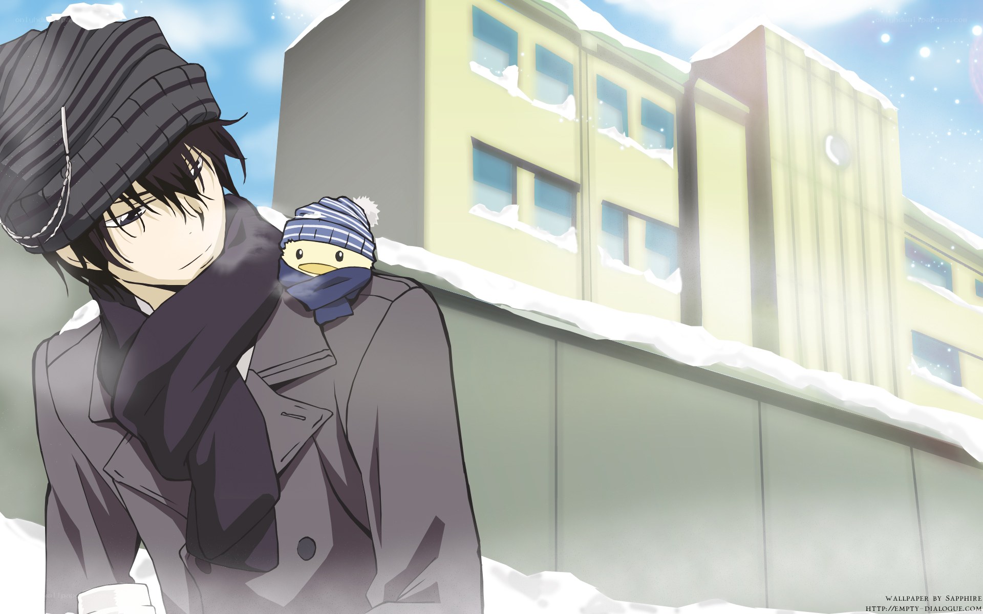 anime character in winter