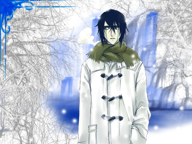 anime character in winter
