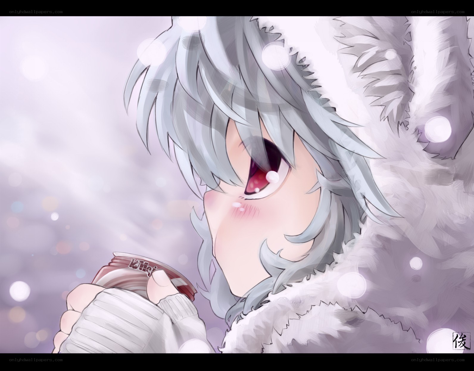 anime character in winter coat