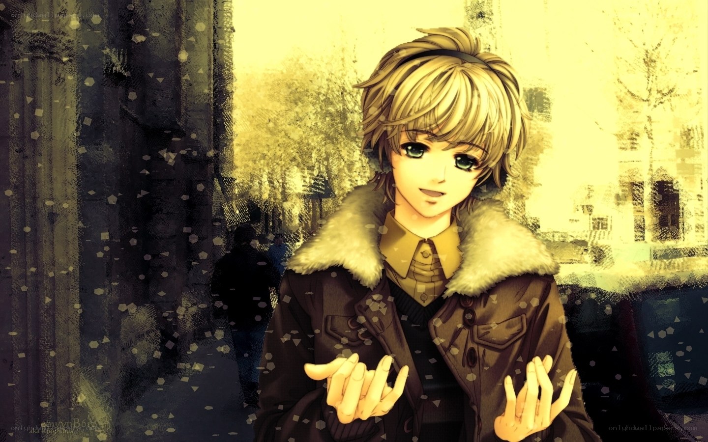 anime character in winter coat