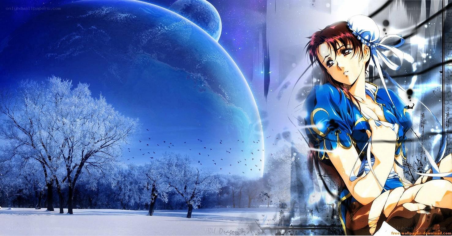 anime character in winter landscape