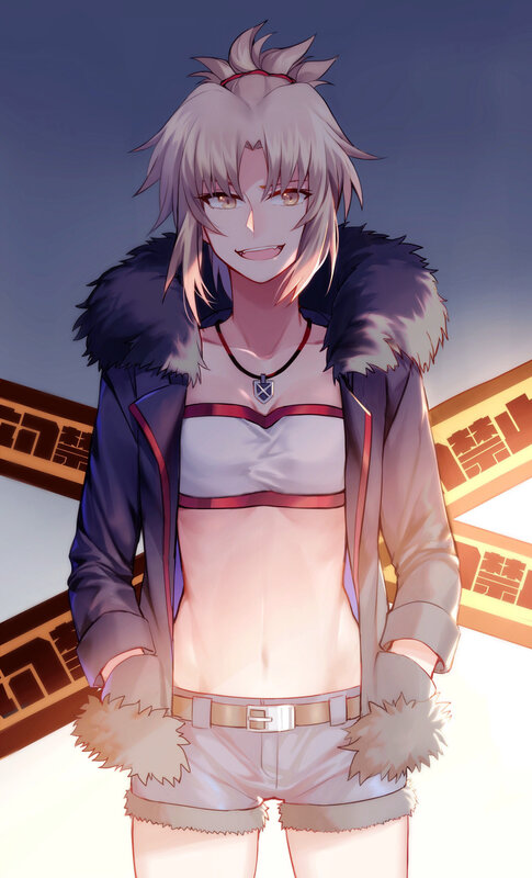 Anime Character in Winter Outfit — White
